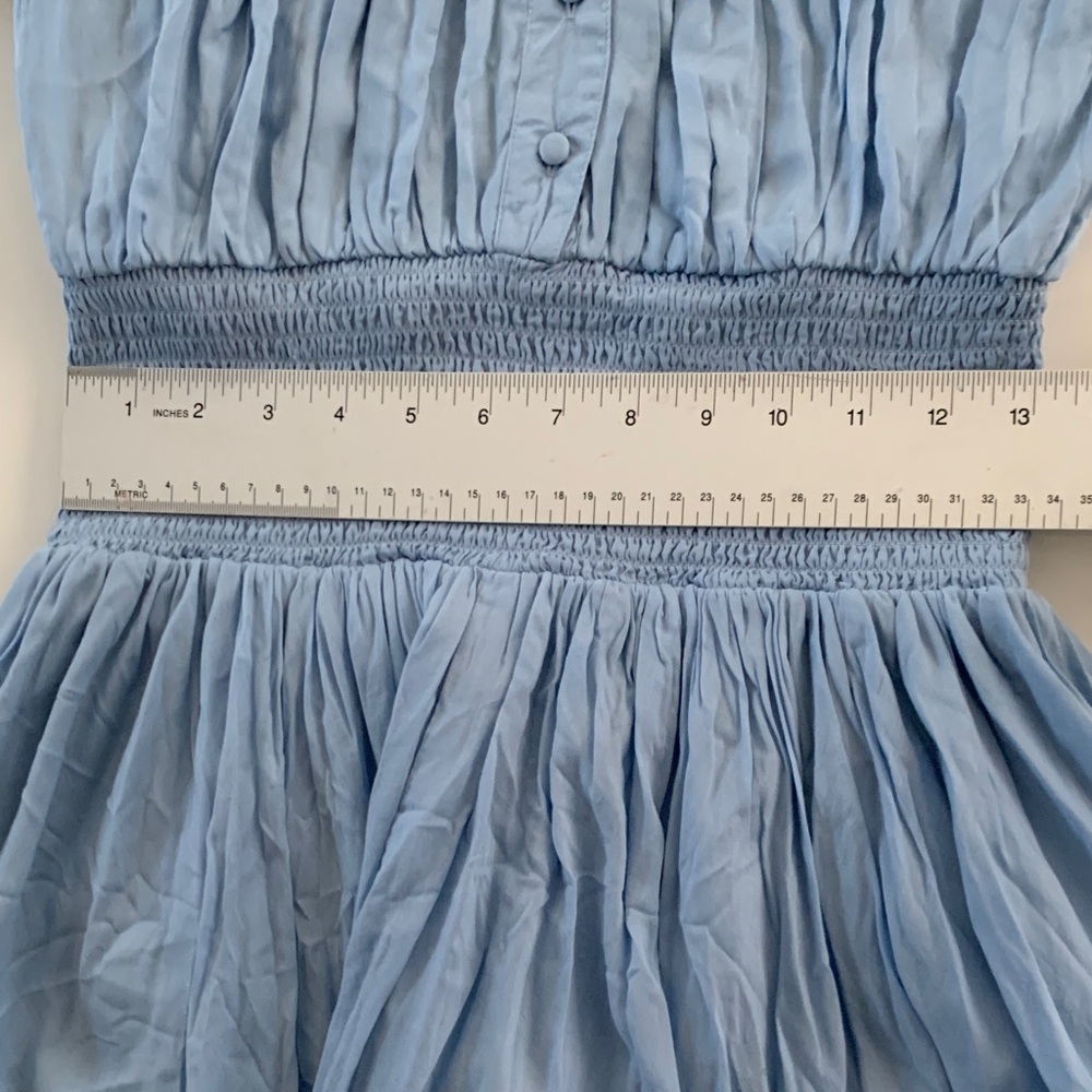 JessaKae | Blue Smocked Midi Dress Medium Cottagecore Puff Sleeve Romantic - Picture 9 of 9